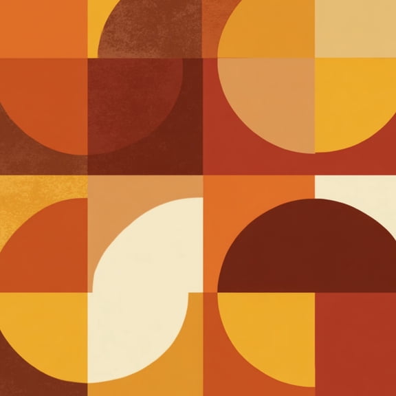 Retro Peel and Stick Wallpaper Abstract Geometric Warm Orange Yellow Circles Wall Mural 17.7in x 9.8ft Self Adhesive Removable Wall Paper Renter Friendly Wallpaper for Nursery Bedroom Cabinets