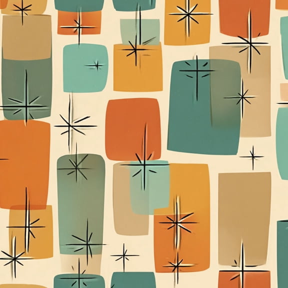 Retro Peel and Stick Wallpaper Abstract Mid Century Modern Geometric Retro Color Wall Mural 23.6in x 9.8ft Self Adhesive Removable Wall Paper Renter Friendly Wallpaper for Nursery Bedroom Cabinets