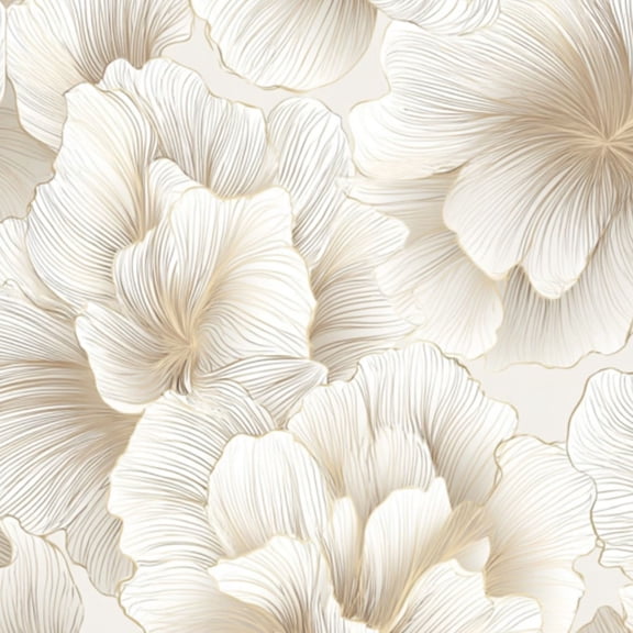 Retro Peel and Stick Wallpaper Elegant Beige Floral Delicate Line Art Petals Wall Mural 23.6in x 9.8ft Self Adhesive Removable Wall Paper Renter Friendly Wallpaper for Nursery Bedroom Cabinets