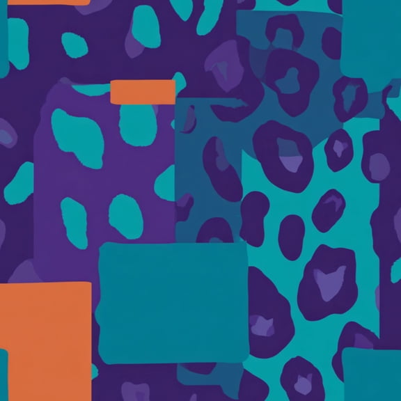 Retro Peel and Stick Wallpaper Modern Leopard Print Purple Geometric Wall Mural 23.6in x 9.8ft Self Adhesive Removable Wall Paper Renter Friendly Wallpaper for Bedroom Dressing Room Salon