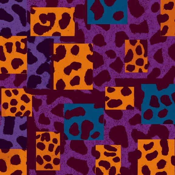 Retro Peel and Stick Wallpaper Playful Modern Leopard Print Teal Purple Orange Wall Mural 17.7in x 9.8ft Self Adhesive Removable Wall Paper Renter Friendly Wallpaper for Bedroom Dressing Room Salon