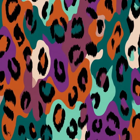 Retro Peel and Stick Wallpaper Vibrant Leopard Flat Graphic colourful Wall Mural 23.6in x 9.8ft Self Adhesive Removable Wall Paper Renter Friendly Wallpaper for Bedroom Dressing Room Salon