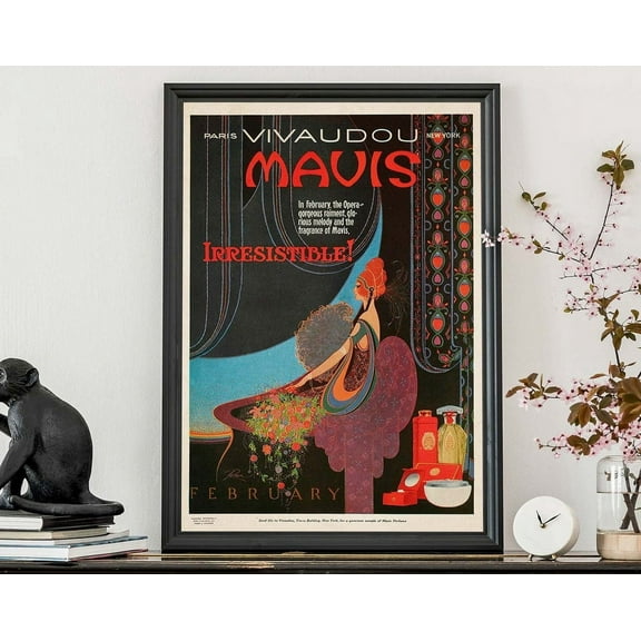 Retro Perfume Ad, Vintage French Advertisement, New York Fashion Poster, 1920S Advertisement Wall Art, Modern Wall Decor, 8x12 UNFRAMED