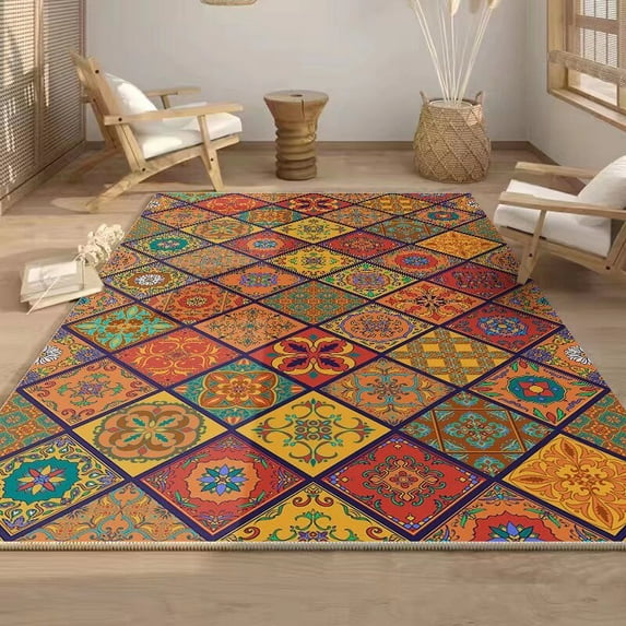 Retro Persian Red Carpet Ethnic Style Living Room High-end Luxury Rug Large Area Home ration Non-sli