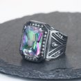thumbnail image 1 of Retro Personalized Colored Gemstone Men's Ring, 1 of 10