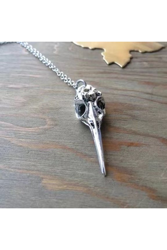 Retro Personalized Punk Skeleton Bird Head Pendant