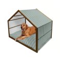 thumbnail image 1 of Retro Pet House, Medieval Style Curved Oval Floral Motifs Delicate Feminine, Outdoor & Indoor Portable Dog Kennel with Pillow and Cover, 5 Sizes, Pale Sage Green White, by Ambesonne, 1 of 4