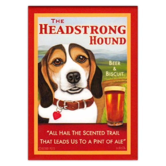 Retro Pets Headstrong Hound Beagle Fridge Magnet