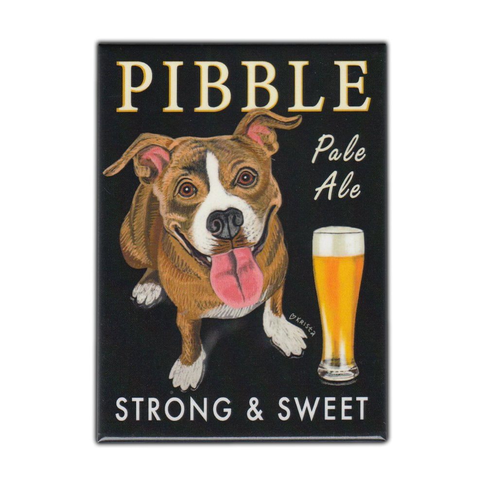 Pit Bull Terrier Dog Magnet - Vintage Cigar Box Style, 4 Inch, Outdoor Durable
