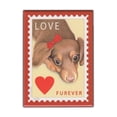 thumbnail image 1 of Retro Pets Magnet, Postage Stamp Dog Series, Dachshund (Doxie), Vintage Advertising Art, 2.5" x 3.5", 1 of 2