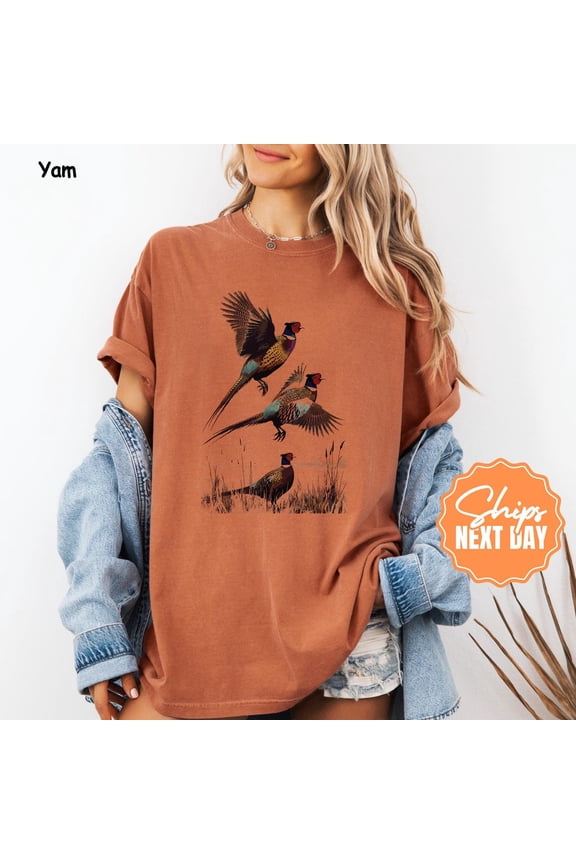 Retro Pheasant Tshirt, 90s Vintage Wildlife Nature Tee, Boho Unisex Cabincore Shirt
