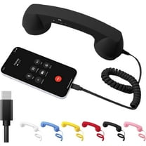Retro Phone Handset, 2026 New Retro Phone Handset for iPhone & Android, Type-C Telephone Wired Handsets Style Landline Handle Receiver for Cell Mobile Video, Calls, Meetings - Yellow