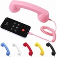 thumbnail image 1 of Retro Phone Handset, 2026 New Vintage Retro Telephone Wired Handset Landline Handle Receiver for Cell Mobile Video Conferences, Calls, Meetings (Pink), 1 of 9