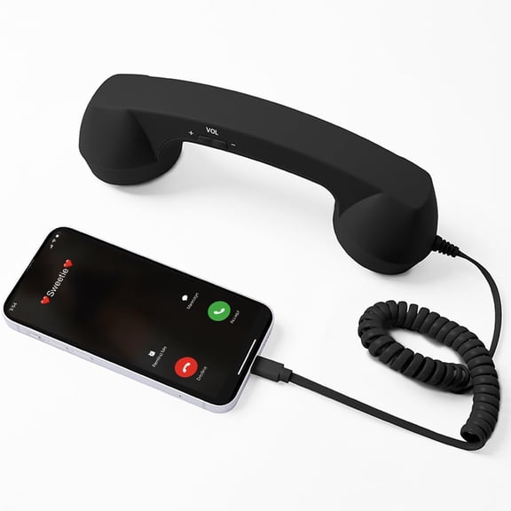 Retro Phone Handset,2026 New Wired Plug-in Vintage Phone with Microphone, Landline/Telephone, Type-C Interface, Suitable for Mobile Device Video Conferencing, Calls, and Meetings