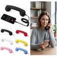 thumbnail image 1 of Retro Phone Handset for Cell Phone, Vintage Type-C Telephone Receiver with Microphone and Speaker, Classic 90s Style Wired Headset for iPhone Android Mobile, Retro Handset Comfortable Calls(Black), 1 of 8