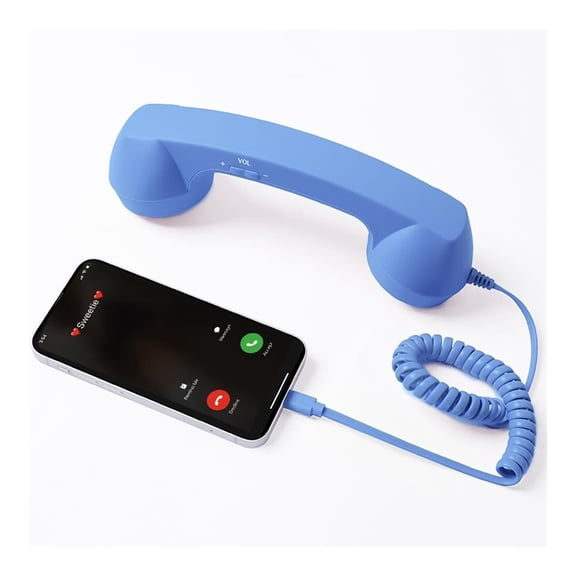 Retro Phone Handset, Hd Noise-Filtering Audio, Plug-and-Play Wired Calling, Ergonomic Nostalgic Grip, Clear Speaker & Mic, Compatible with Type-C Smartphones (Red)