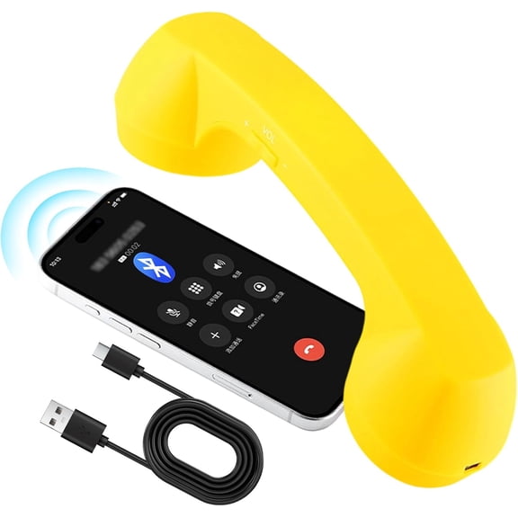 Retro Phone Handset, New Bluetooth Retro Phone, Vintage Telephone with USB-C or AUX 3.5mm Plug or BT