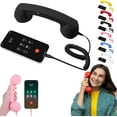 thumbnail image 1 of Retro Phone Handset, Retro Phone, 2026 New RetroPhone Handset, Vintage Telephone to Landline Adapter, Connect to Cell Phones, with Answer Button, Microphone Speaker, Black, 1 of 6