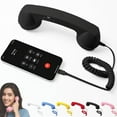 thumbnail image 1 of Retro Phone Handset, Retro Phone Connect to Cell Phone, Type-C Retro Telephone Wired Handset Style Landline Handle Receiver for Cell Mobile Video Conferences, Calls, Meetings, Yellow, 1 of 6