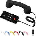 thumbnail image 1 of Retro Phone Handset, Type-C Retro Phone Handset for iPhone and Android, Pop Phone RetroHandset, for Cell Mobile Video Conferences, Calls, Meetings, Red, 1 of 6