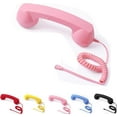 thumbnail image 1 of Retro Phone Handset, Type-C Telephone Style Landline Handle Receiver, Vintage Telephone to Landline Adapter, Connect to Cell Phones, with Answer Button, Microphone Speaker, White, 1 of 6