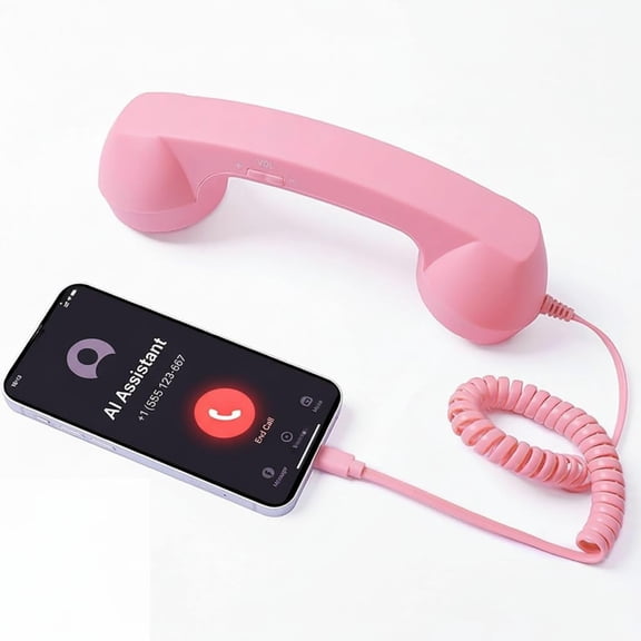 Retro Phone Handset,Vintage Phone, High-Definition Noise-Canceling Audio, Plug and Play Wired Calling, Ergonomic Retro Grip, Clear Speaker and Microphone, Compatible with Type-C Smartphones