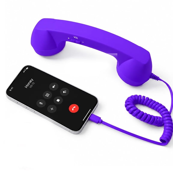 Retro Phone Handset for iPhone & Android, Wired Type-C Telephone Receiver with Built-in Microphone & Volume Control for Calls, Video Chats, Meetings and Home Office