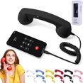 thumbnail image 1 of Retro Phone Handset for iPhone, Retro Phone Handset, Type-C Port, Clear Comfortable Calls, Telephone Style Landline Handle Receiver with Microphone & Speaker - Black, 1 of 6