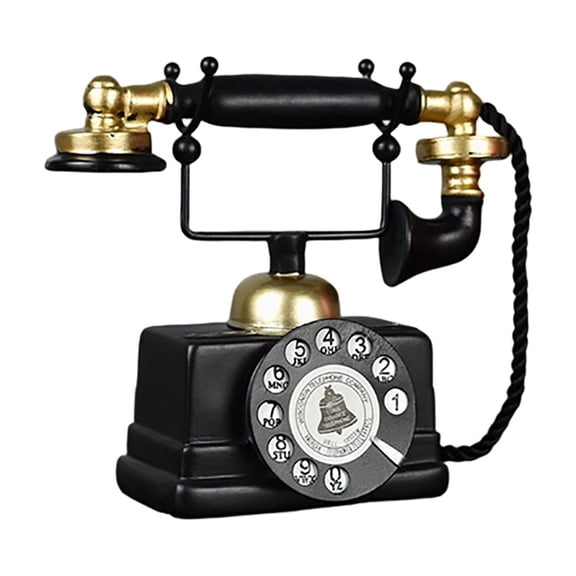 Retro Phone Model Small Creative European Resin Rotary Dial Telephone, Coffee Shop, Bar, Showcase, Home Decoration Props
