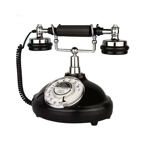 Retro Phone, TelPal Corded Landline Phone with Last Number Redial, Black Vintage Telephone for Home/Office/Hotel, Old Fashion House Telephone Set, Wired Antique Home Phone Gift for Seniors