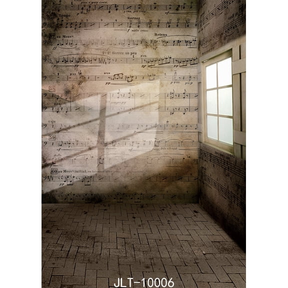 Retro Photography Backdrops Musical Note Wall Brick Photo Background Corner Vinyl Cloth 3d Customize Profissional Photography