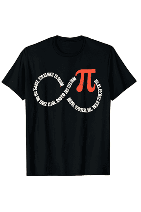 Retro Pi Day Infinity Symbol Mathematical Graphic Tee Funny Science Math Teacher Nerd Geek Unisex Adult T-Shirt