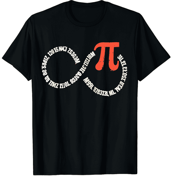 Retro Pi Day Infinity Symbol Mathematical Graphic Tee Funny Science Math Teacher Nerd Geek Unisex Adult T-Shirt