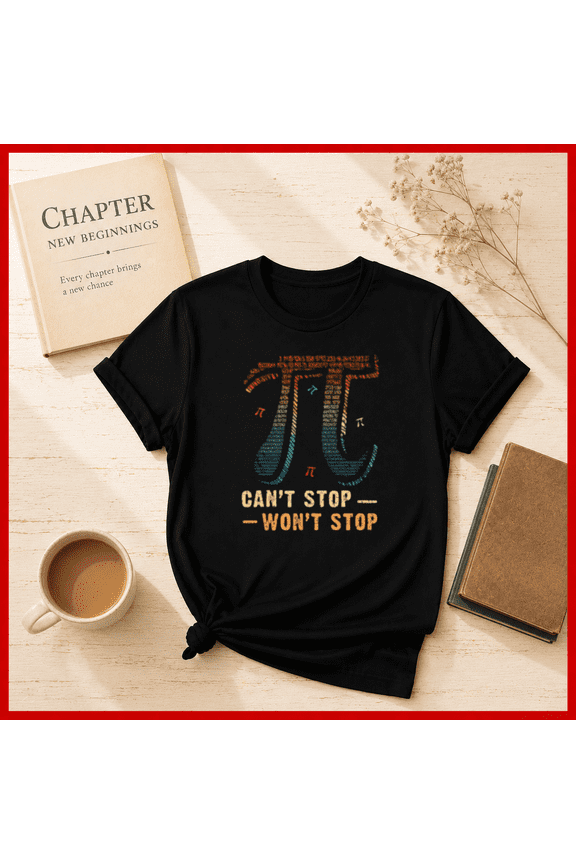 Retro Pi Numbers Can't Stop Won't Stop Math Lover Unisex T-Shirt, S-5XL