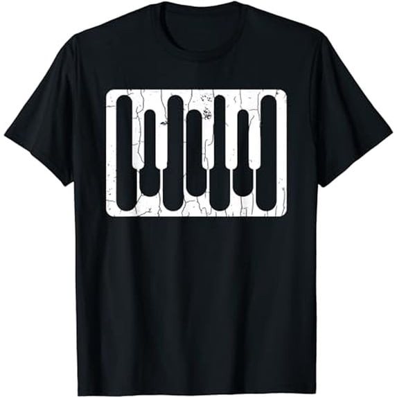 Retro Piano Funny Music Player Musician Graphic T-Shirt
