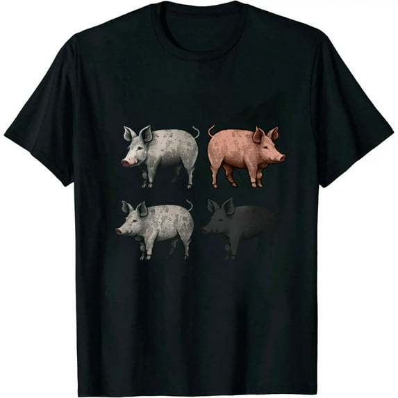 Retro Pig Lover Farm Animals Swine Vintage Pig T-Shirt