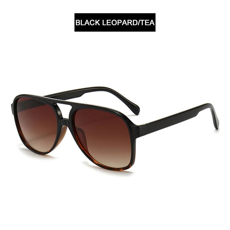 Retro Pilot Sunglasses Men Women Fashion Aviation Polarized Sun Glasses Unisex Vintage Gradient Color Outdoor Anti Glare Shades Black Leopard Tea Polarized Walmart