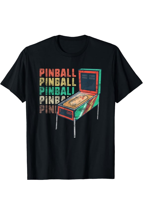 Retro Pinball Machine T-Shirt Women Men Gamer Geek Vintage T-Shirt