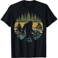 thumbnail image 1 of Retro Pine Forest Bigfoot Silhouette T-Shirt for Nature Lovers and Wildlife Enthusiasts, 1 of 5