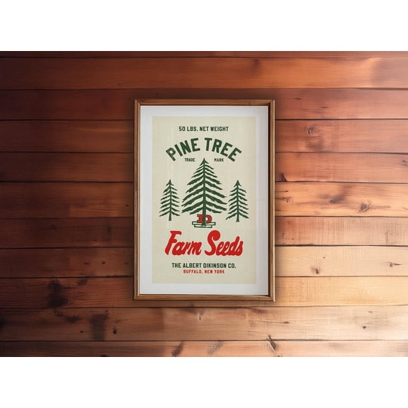 Retro Pine Tree Wall Art Print, Kitchen, Gallery Wall, Home, Bedroom And Living Room Decor