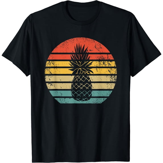 Retro Pineapple Aloha Hawaii Summer - Vintage Pineapple T-Shirt Black Large