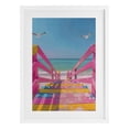 thumbnail image 1 of Stupell Industries Retro Pink Beach Stairs White Framed Print Under Glass, design by LSR Design Studio, 20 x 14, 1 of 10