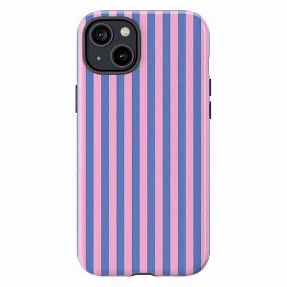 Retro Pink & Blue Stripe Phone Case – Vibrant Vertical Pattern Phone Cover for iPhone 16 15 14 13 12 11 Pro Max