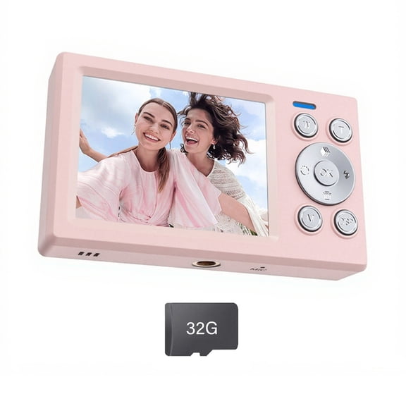 Retro Pink Digital Camera 16x Opticaled Zooming Double Screens High Resolution Imaging For Youth Photography