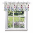 thumbnail image 1 of Retro Pink Valance Curtain Blue Wildflowers Country Floral Herbs Grey Plaid Window Valances Rod Pocket Short Curtains Window Treatments for Kitchen Bedroom Bathroom Laundry 60" x 14", 1 of 9