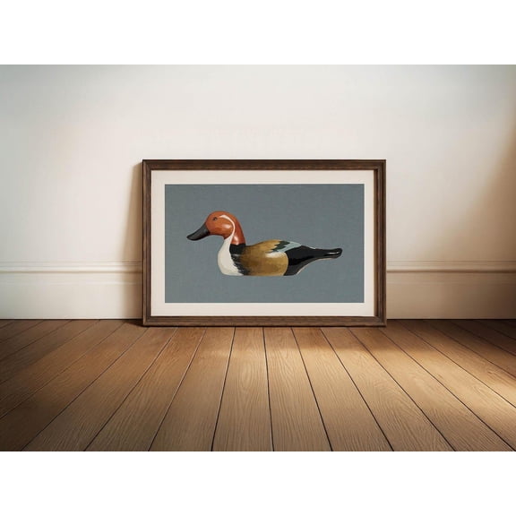 Retro Pintail Duck Print Rustic Lake House Wall Art, Unframed Paper Poster 8x10in