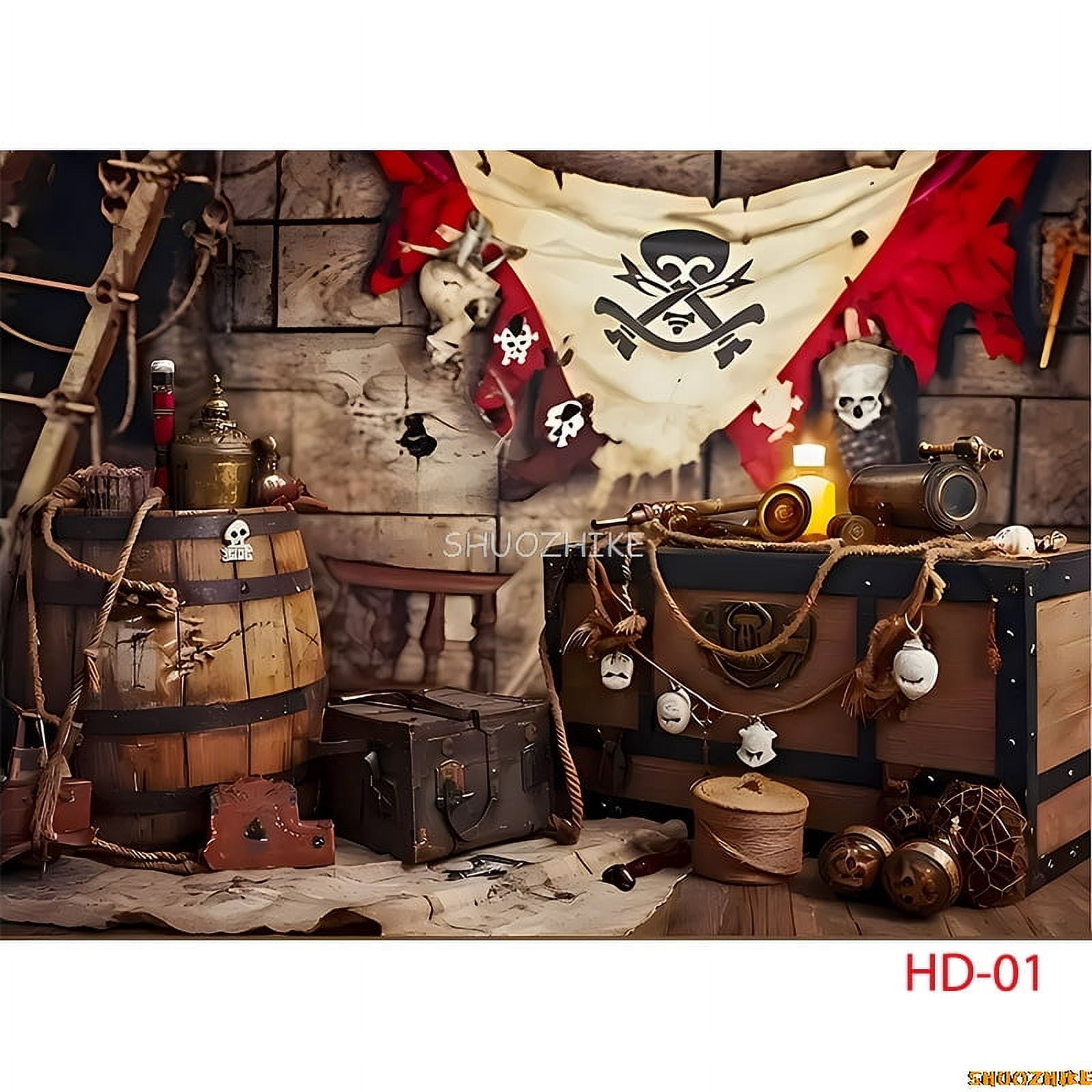 Retro Pirate Treasure Map Backdrop for Photography l Island Background ...