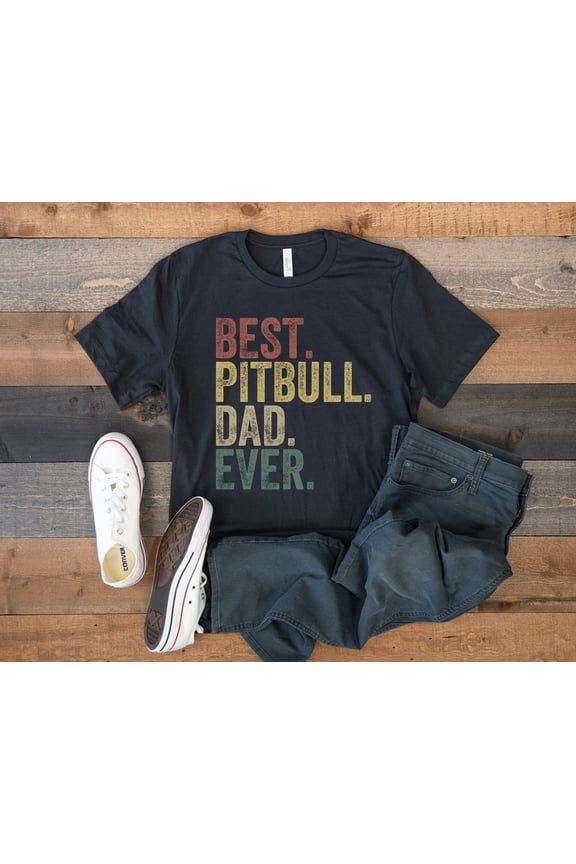 Retro Pitbull Dad Shirt, Funny Pitbull Lover Gift