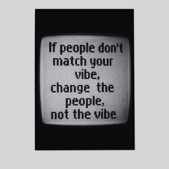 Retro Pixel Art Quote Print, Y2K Aesthetic Wall Art, Glitch TV Screen Poster, Funny Vibe Definition, Trendy Dorm Decor Full Size 24''x36'' The Golden Shop