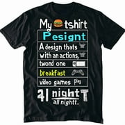 Retro Pixel Gamer's Dream: 'My Perfect Day' Action List Black TShirt Ideal for Gaming Enthusiasts Featuring Fun and Playful Design